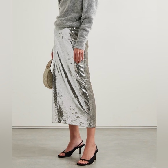 Soirée Skirt in Silver size 4 - Picture 2 of 6